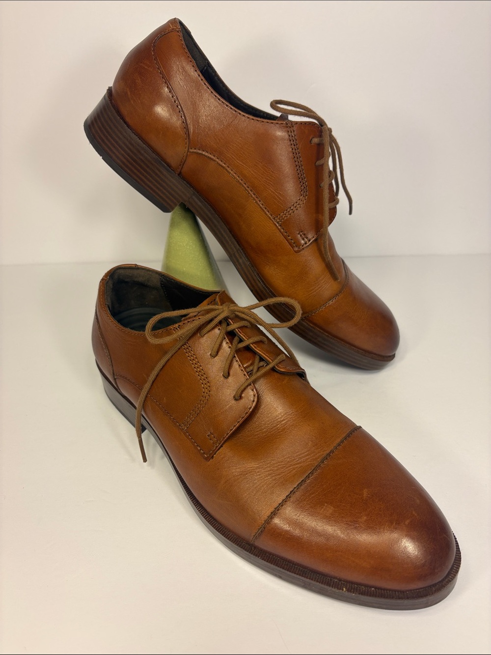 Cole Haan Men's Classic Leather Derby Shoes - Cognac Brown Size 8M